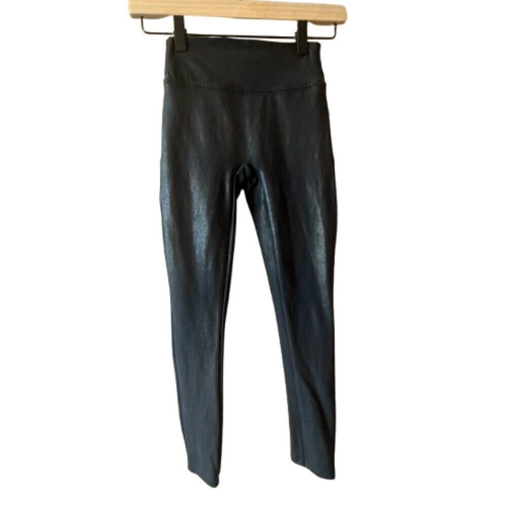 Women's S Spanx Faux Leather Leggings Dull Shiny Finish